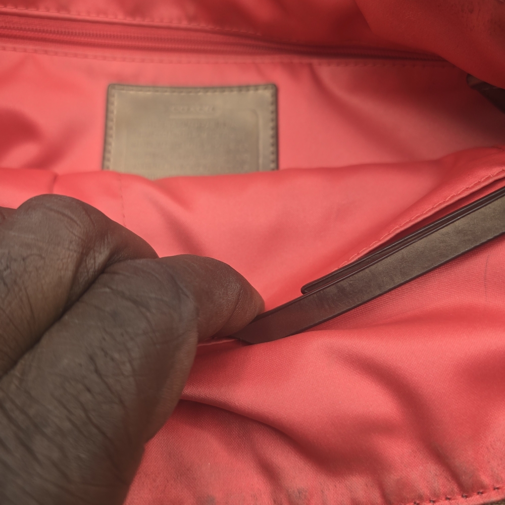 Coach Tan and Multicolor Signature Shoulder‎ Bag - Picture 2 of 7